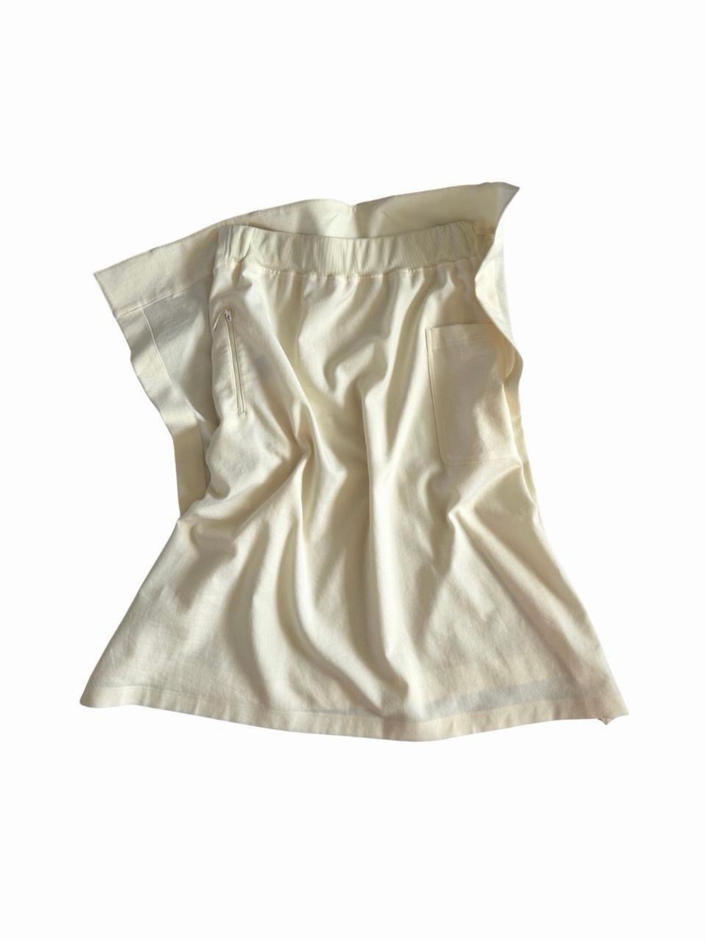 Cream A-Line Skirt with Pocket